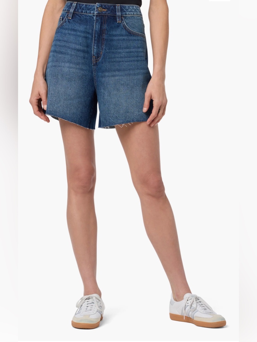 Relaxed Raw Hem Denim Shorts in Sparrow NWT